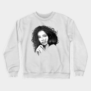 Dreamer Woman Portrait and Silhouette Crewneck Sweatshirt